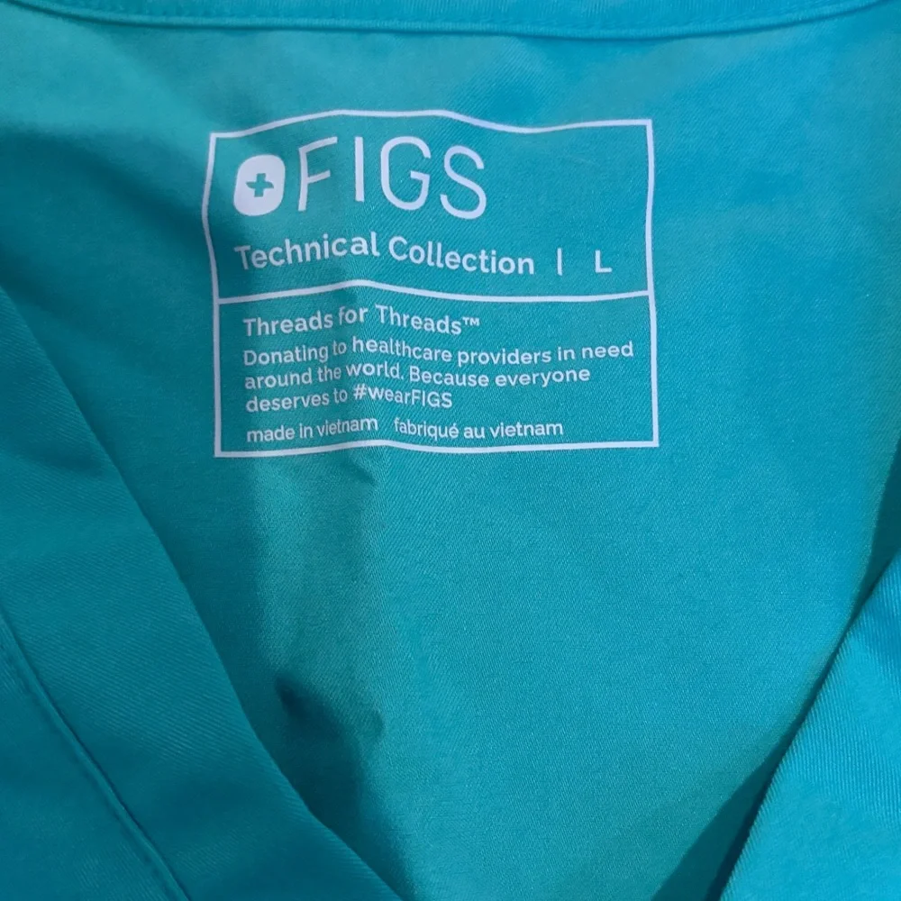Figs Aqua Blue Scrub Top - Picture 3 of 4